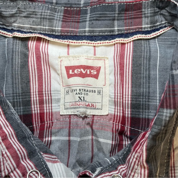 Levi’s pearl snap casual button down long sleeve shirt size XL western cowboy - Picture 2 of 7